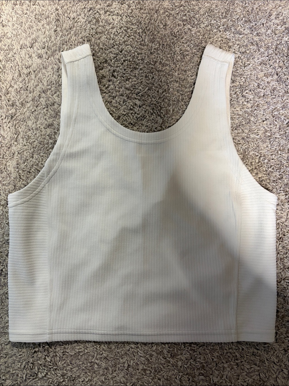 Lululemon Women’s Scoop Neck Cropped Tank Top - Cream/light grey